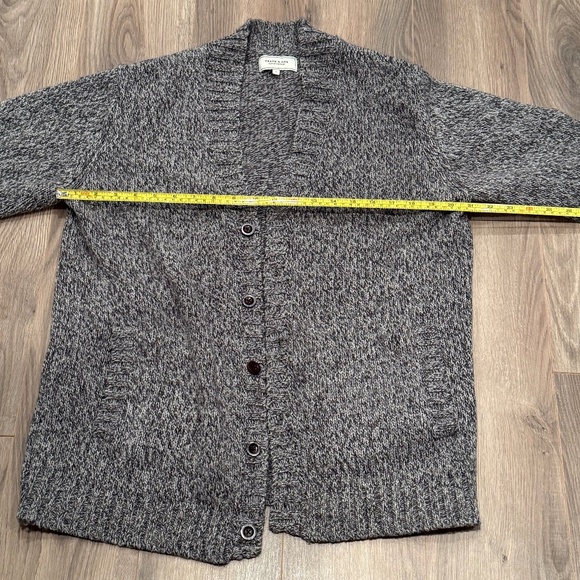 Frank & Oak grey marled knit cardigan with buttons and pockets, size L - Picture 7 of 9